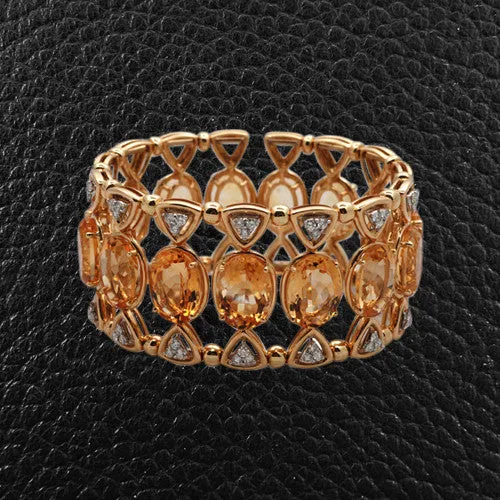 Citrine & Diamond Cuff Bracelet