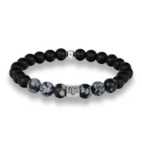 Classy Men Leo Black Beaded Zodiac Bracelet