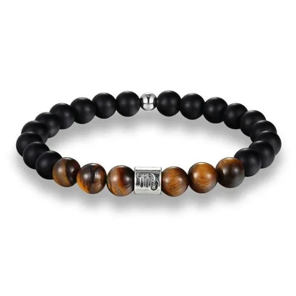 Classy Men Scorpio Brown Beaded Zodiac Bracelet