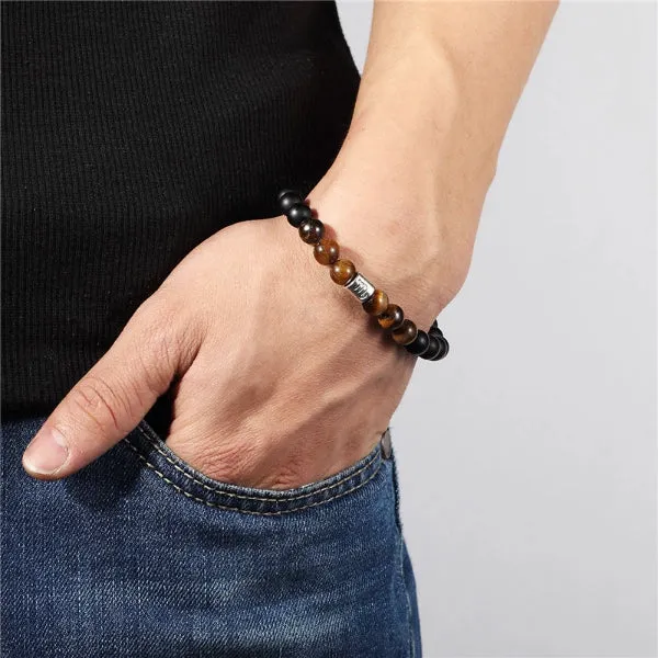 Classy Men Scorpio Brown Beaded Zodiac Bracelet