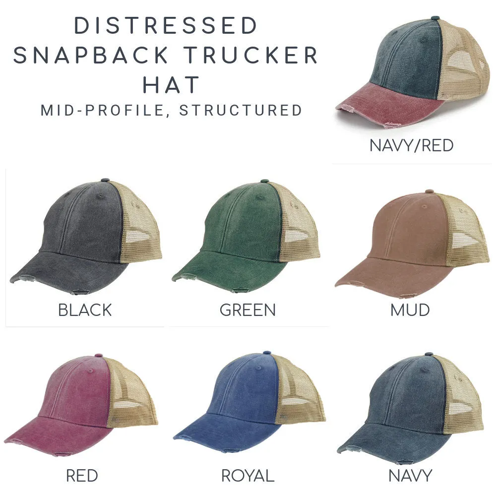 Connecticut  Hat | Distressed Snapback Trucker | state cap | many color choices