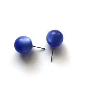 Cornflower Blue Moonglow Ball Stud Earrings