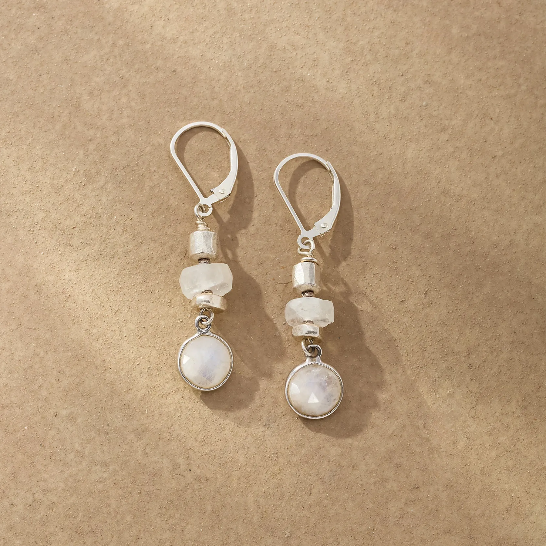 Crystal Ball Moonstone Earrings