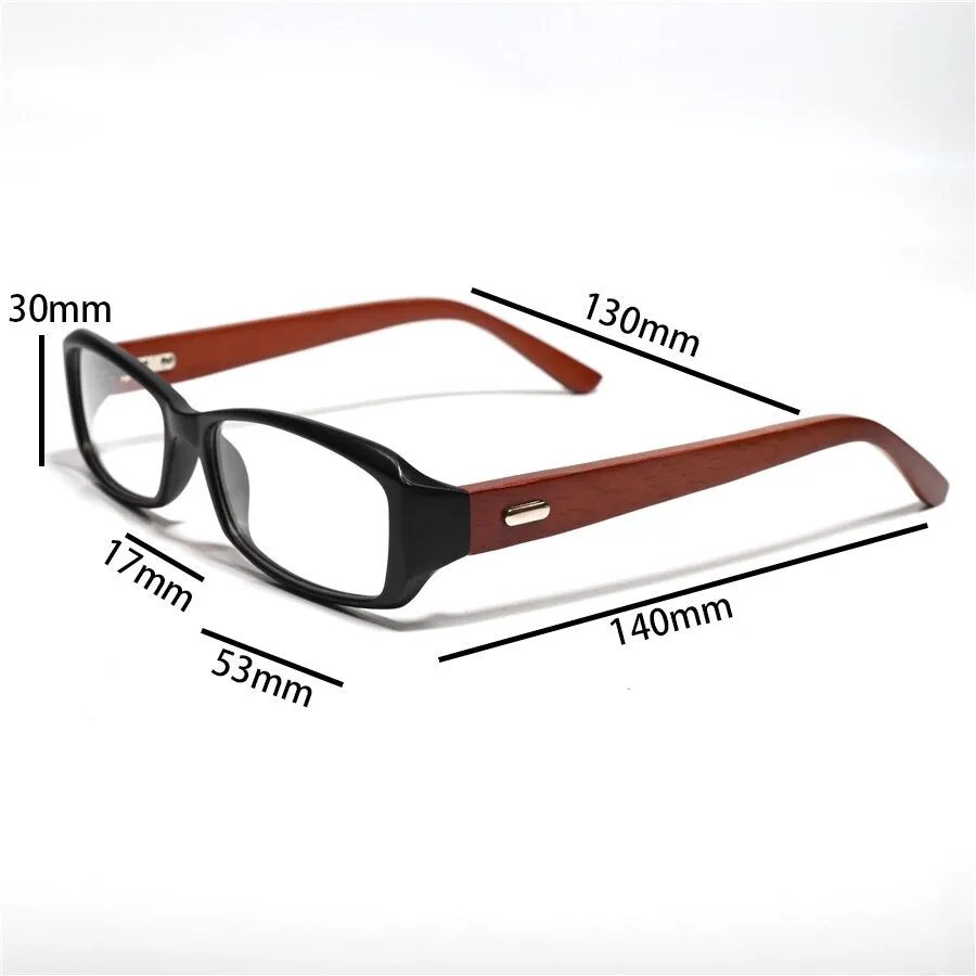 Cubojue Unisex Full Rim Small Rectangle Black Tr 90 Titanium Myopic Reading Glasses