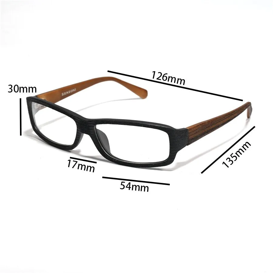 Cubojue Unisex Full Rim Small Rectangle Black Tr 90 Titanium Myopic Reading Glasses