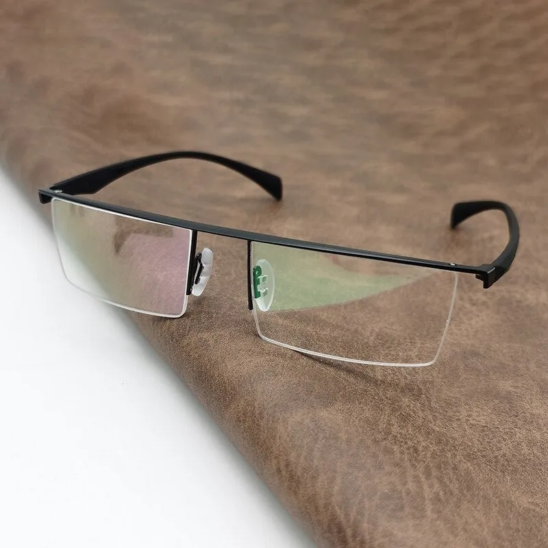 Cubojue Unisex Semi Rim Oversized Square Alloy Hyperopic Reading Glasses P8322