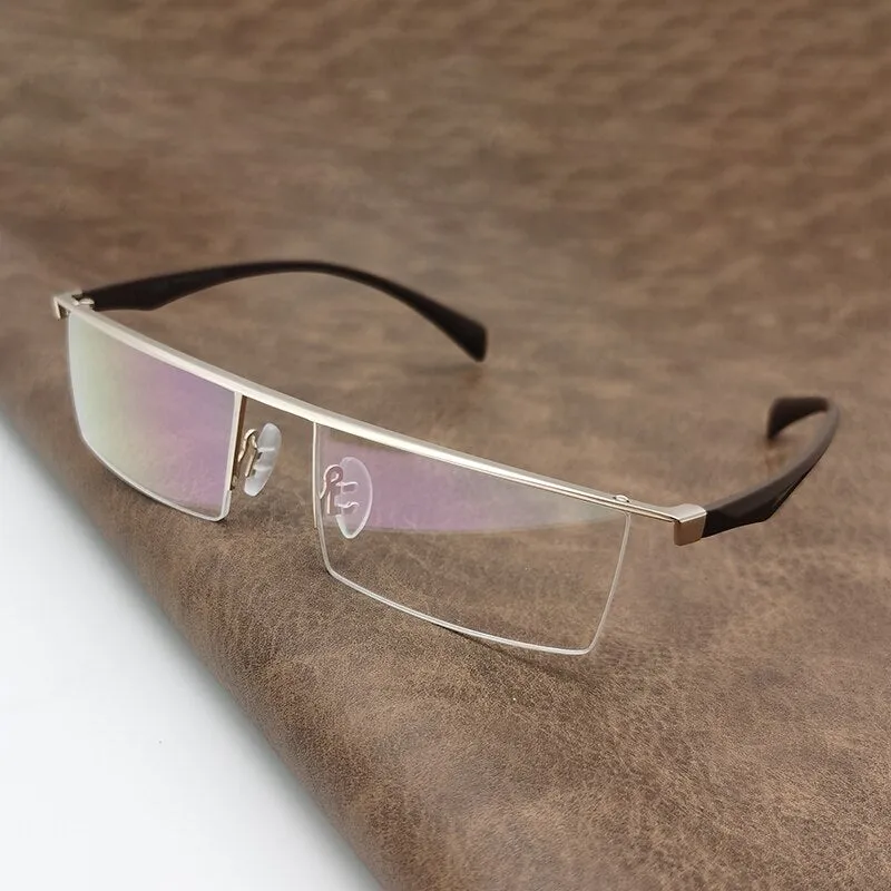 Cubojue Unisex Semi Rim Oversized Square Alloy Hyperopic Reading Glasses P8322