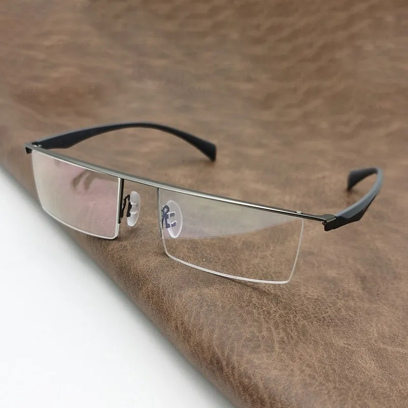 Cubojue Unisex Semi Rim Oversized Square Alloy Hyperopic Reading Glasses P8322