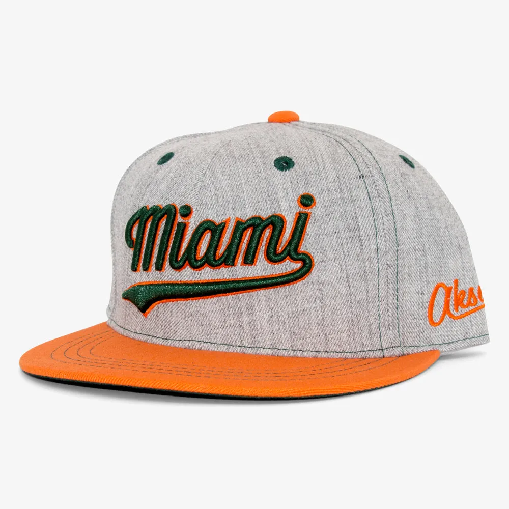 Cursive Miami Snapback Hat