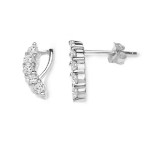 CZ Stud Earrings - 9ct White Gold