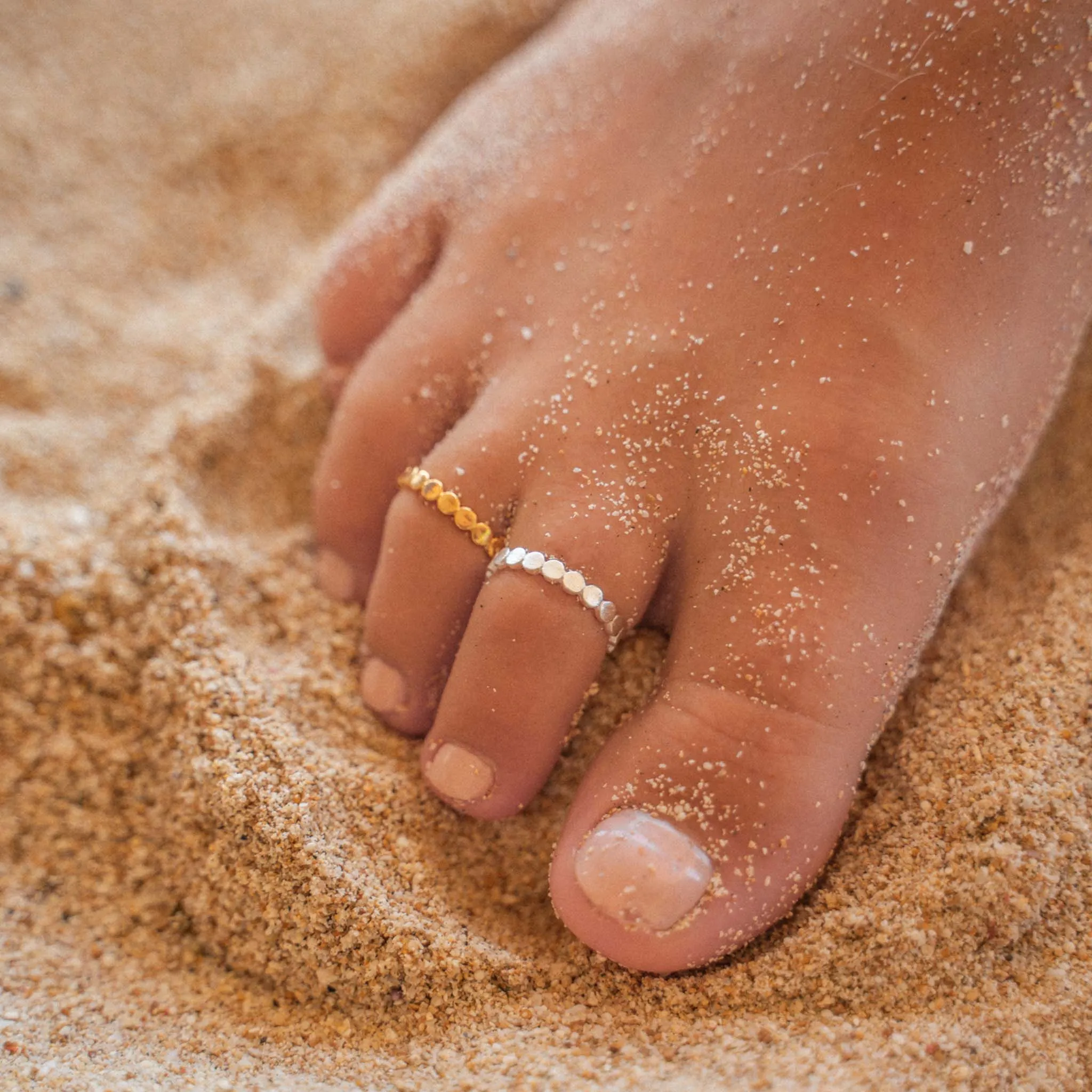 Dainty Dot Silver Plated Toe Ring