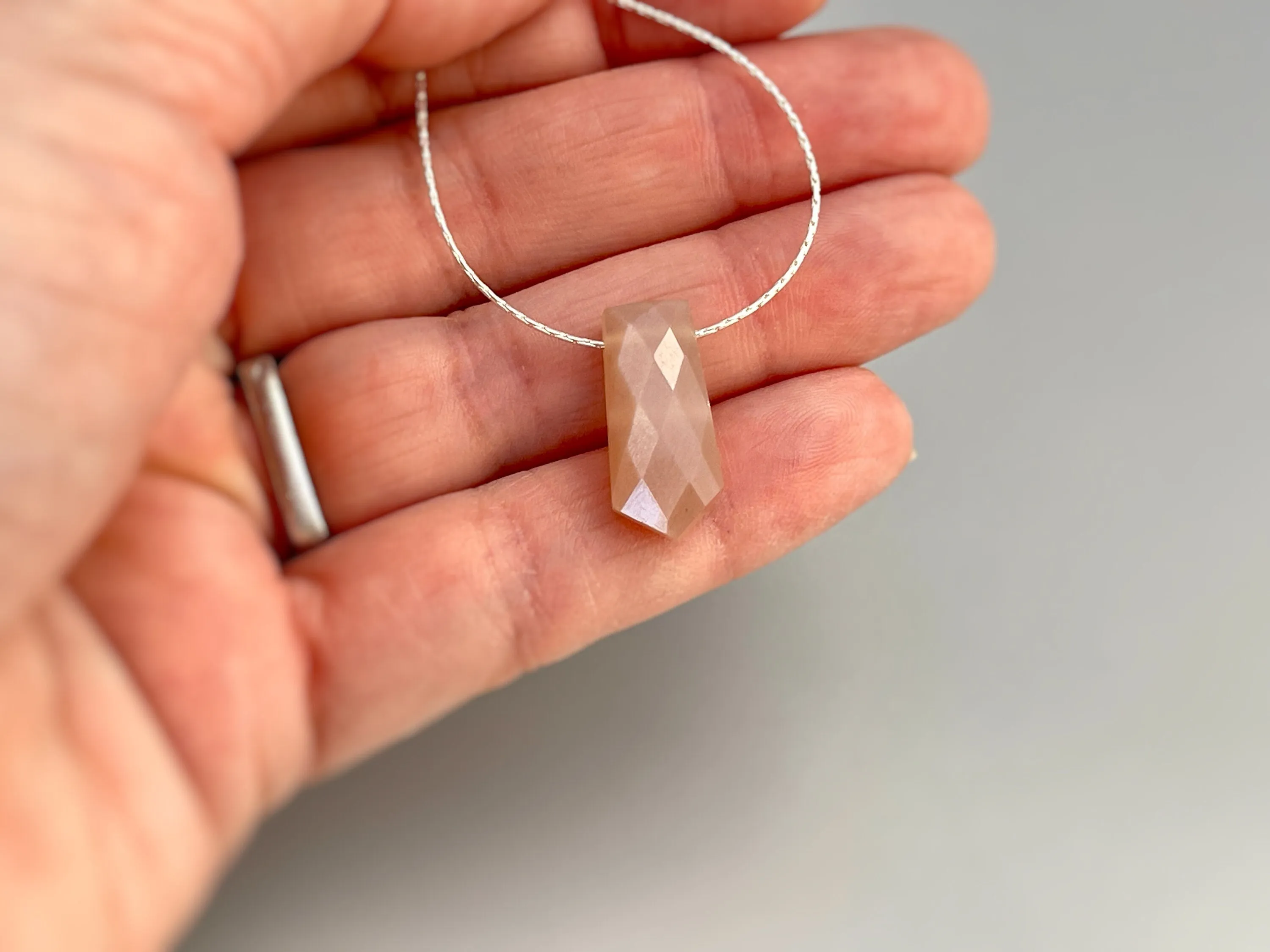 Dainty Peach Moonstone Choker necklace