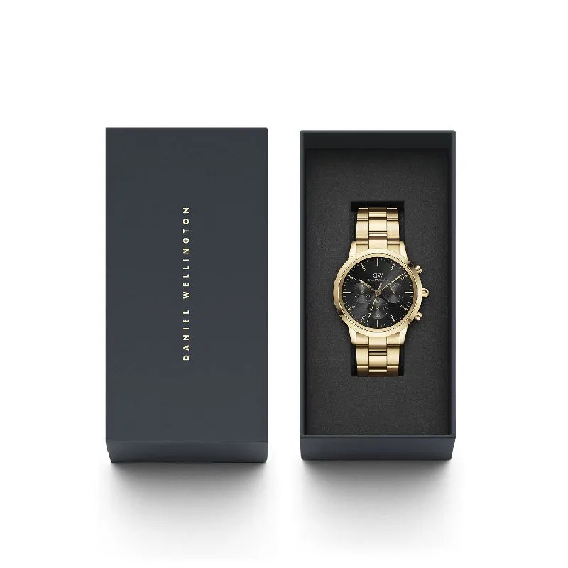 Daniel Wellington Iconic Chronograph Onyx Gold Watch 42mm