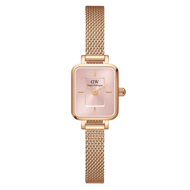 Daniel Wellington Quadro Mini Melrose Rose Gold Blush  Ladies Watch DW00100650