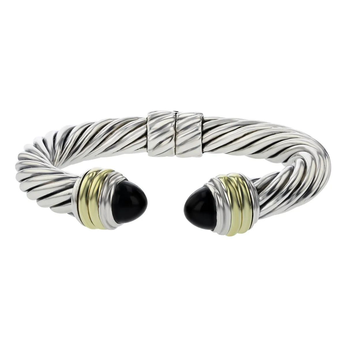 David Yurman Cable Classic Bracelet with Black Onyx and 14K Yellow Gold