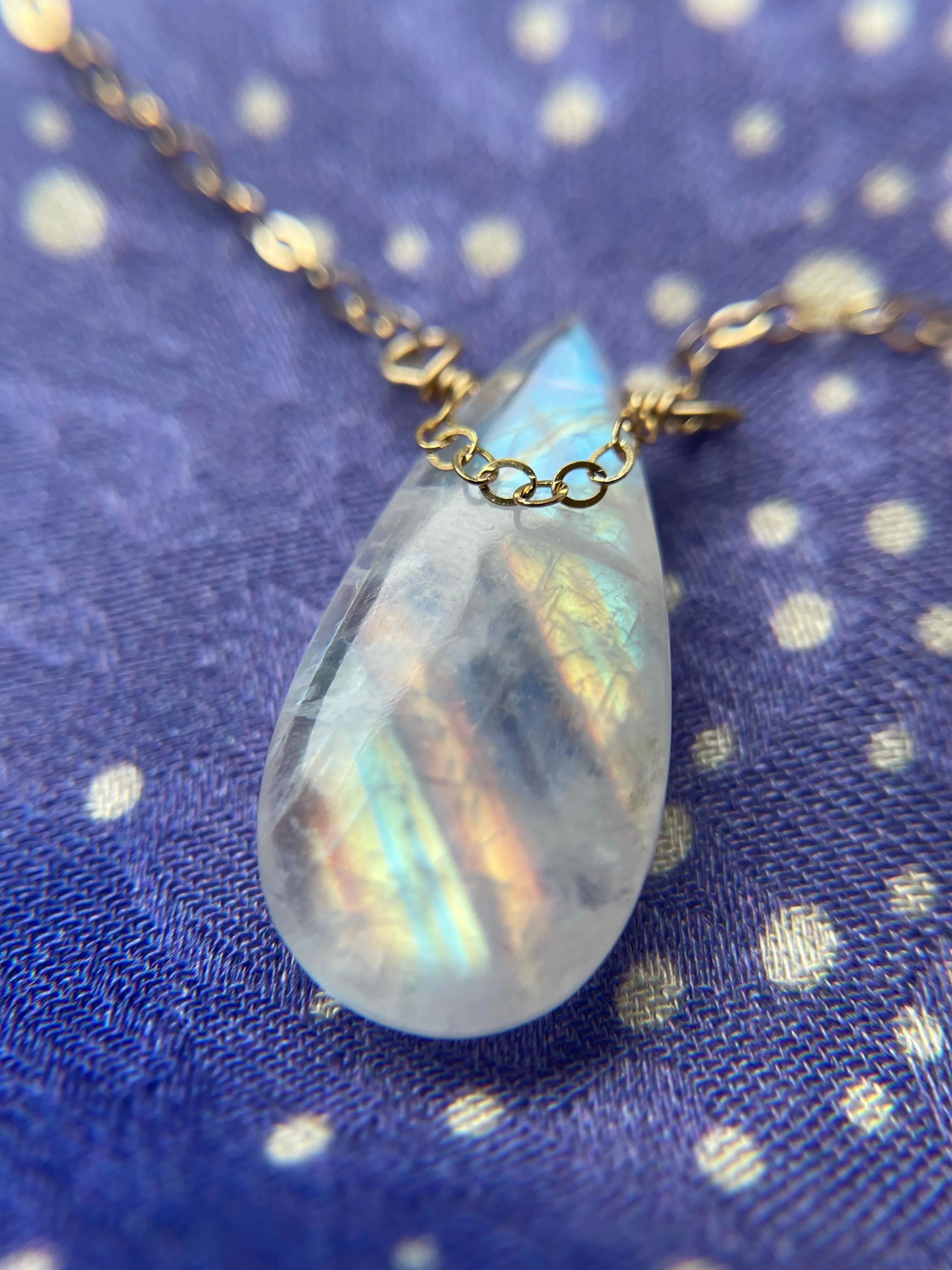 Devine Feminine  Rainbow Moonstone and Rose Quartz Necklace