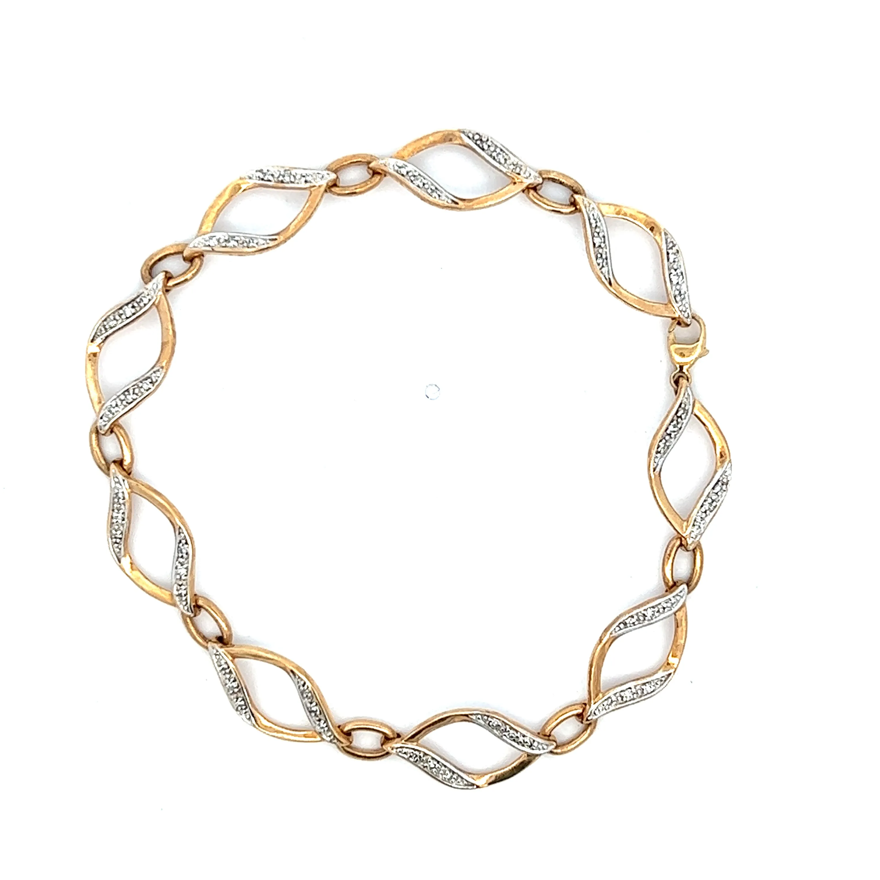 Diamond 10ct Yellow Gold Nine Link Bracelet