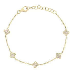 Diamond 5-Clover Bracelet