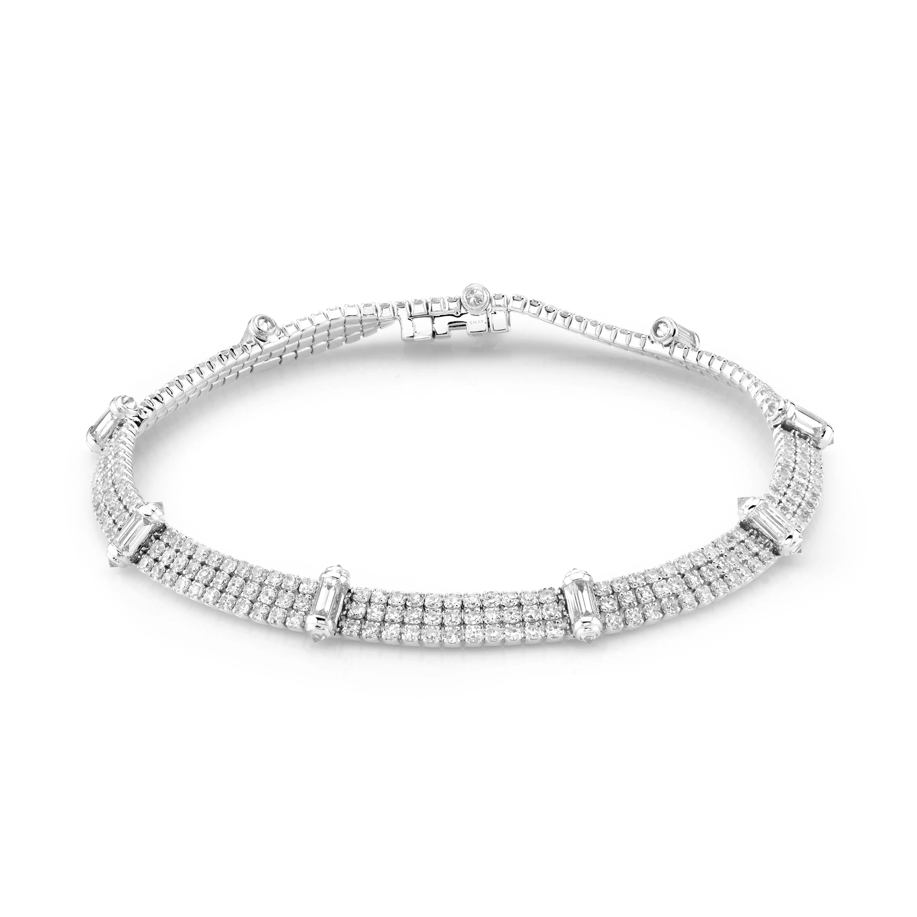 DIAMOND TRIPLE THREAD & RIPPLE BRACELET