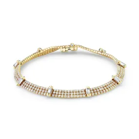 DIAMOND TRIPLE THREAD & RIPPLE BRACELET