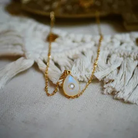 Dipta Moonstone Boho Necklace Gold