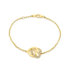 Double Heart Diamond Bracelet