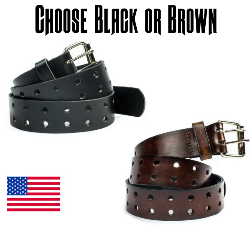 Double Hole Casual Leather Belt... USA Made!