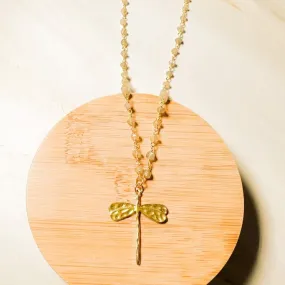 Dragonfly Gemstone Necklace