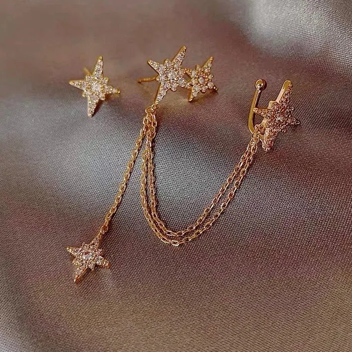 E145. Star Earrings and Bracelet