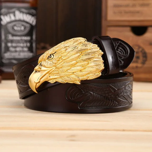 Eagle Head Buckle Genuine Leather Belt