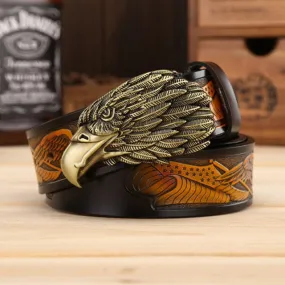 Eagle Head Buckle Genuine Leather Belt