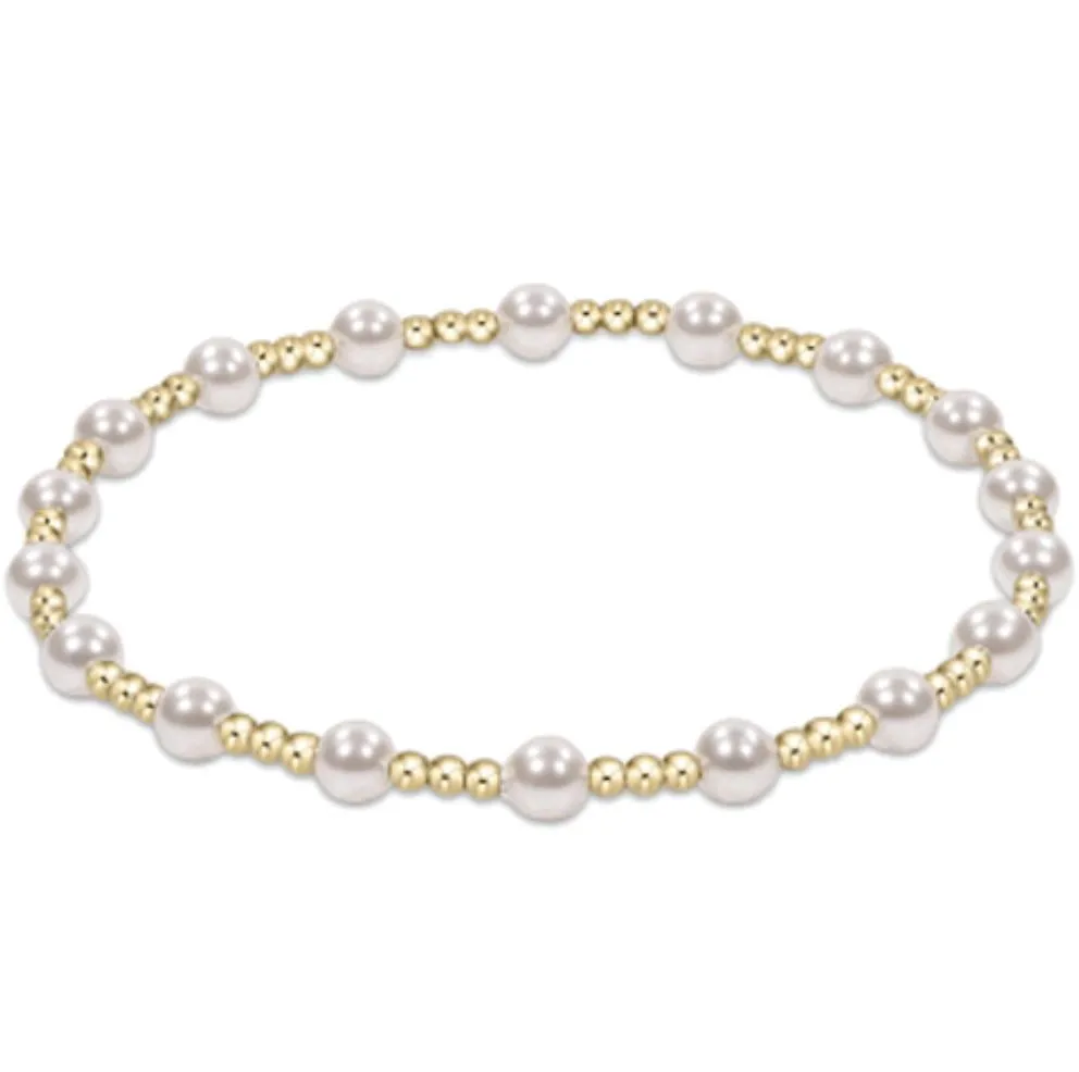 eGirl Classic Sincerity Pattern 4mm Bead Bracelet - Pearl