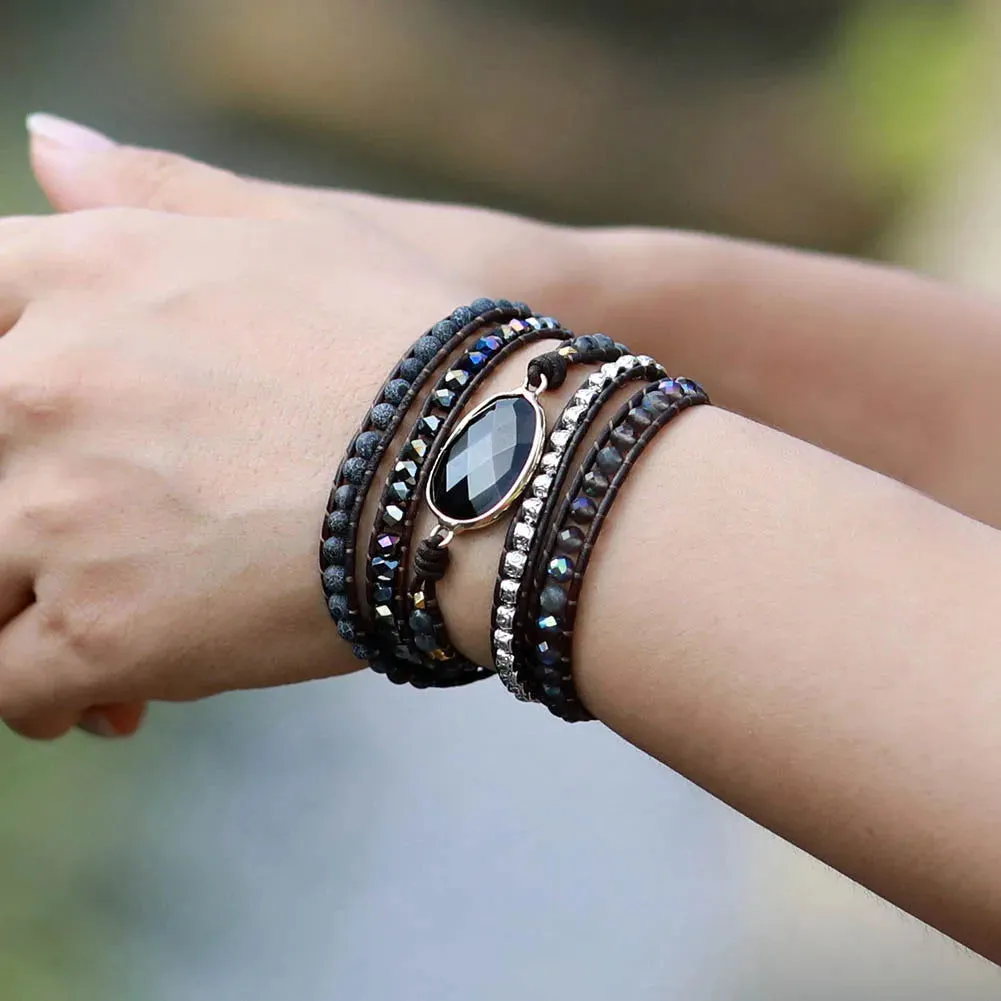 Elegant Black Onyx Bracelet - Bohemian Ethnic Style with Healing Properties