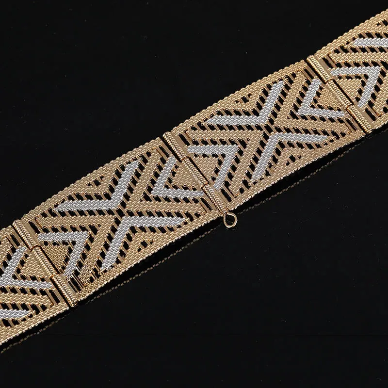 Elegant Moroccan Wedding Belt - Crystal Flower Waist Chain