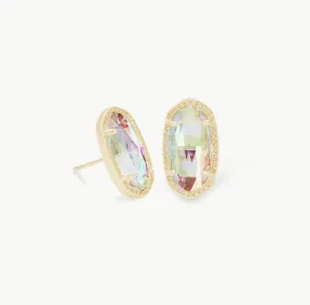 Ellie Gold Stud Earrings in Dichroic Glass