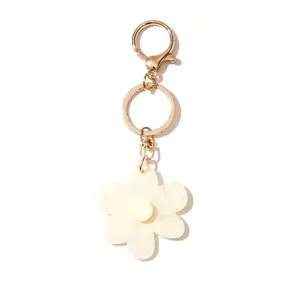 EMELDO FLOWER KEY RING | Cream Glitter   Cream