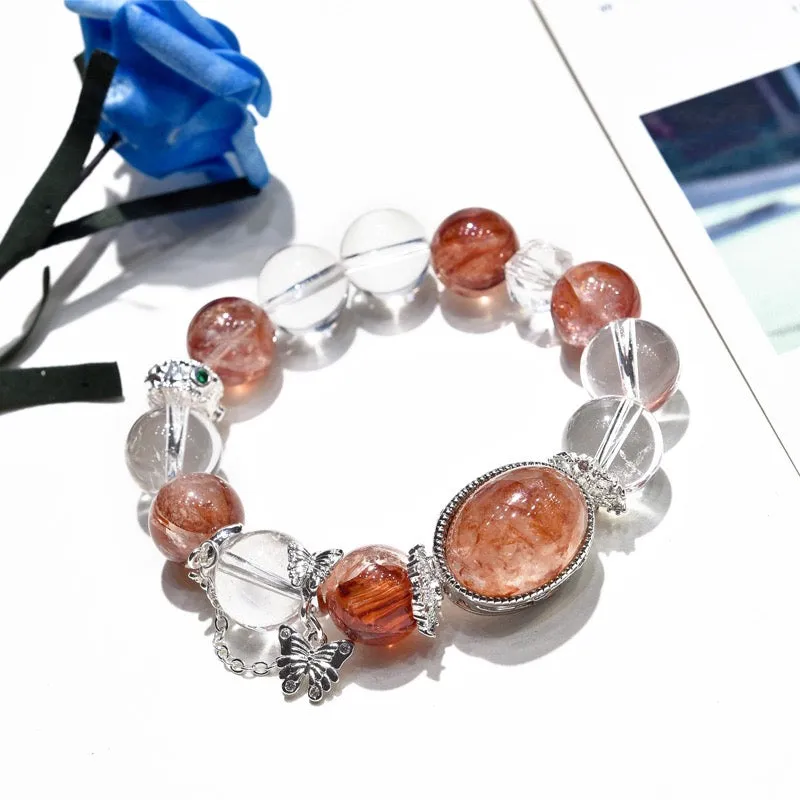 Energetic Butterfly - Red Phantom Quartz Bracelet