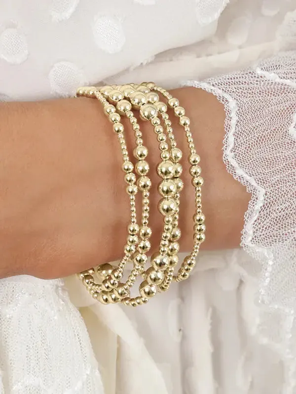 enewton Classic Joy Pattern Gold Bead Bracelet: 4mm