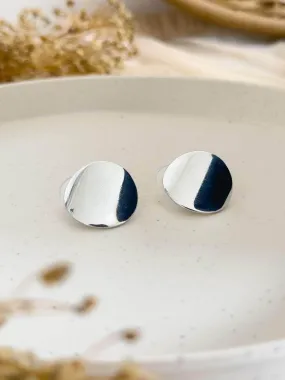 Everyday Silver Circle Stud Earrings