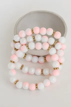 FINAL SALE - Delaney Pink Beaded Bracelet Set