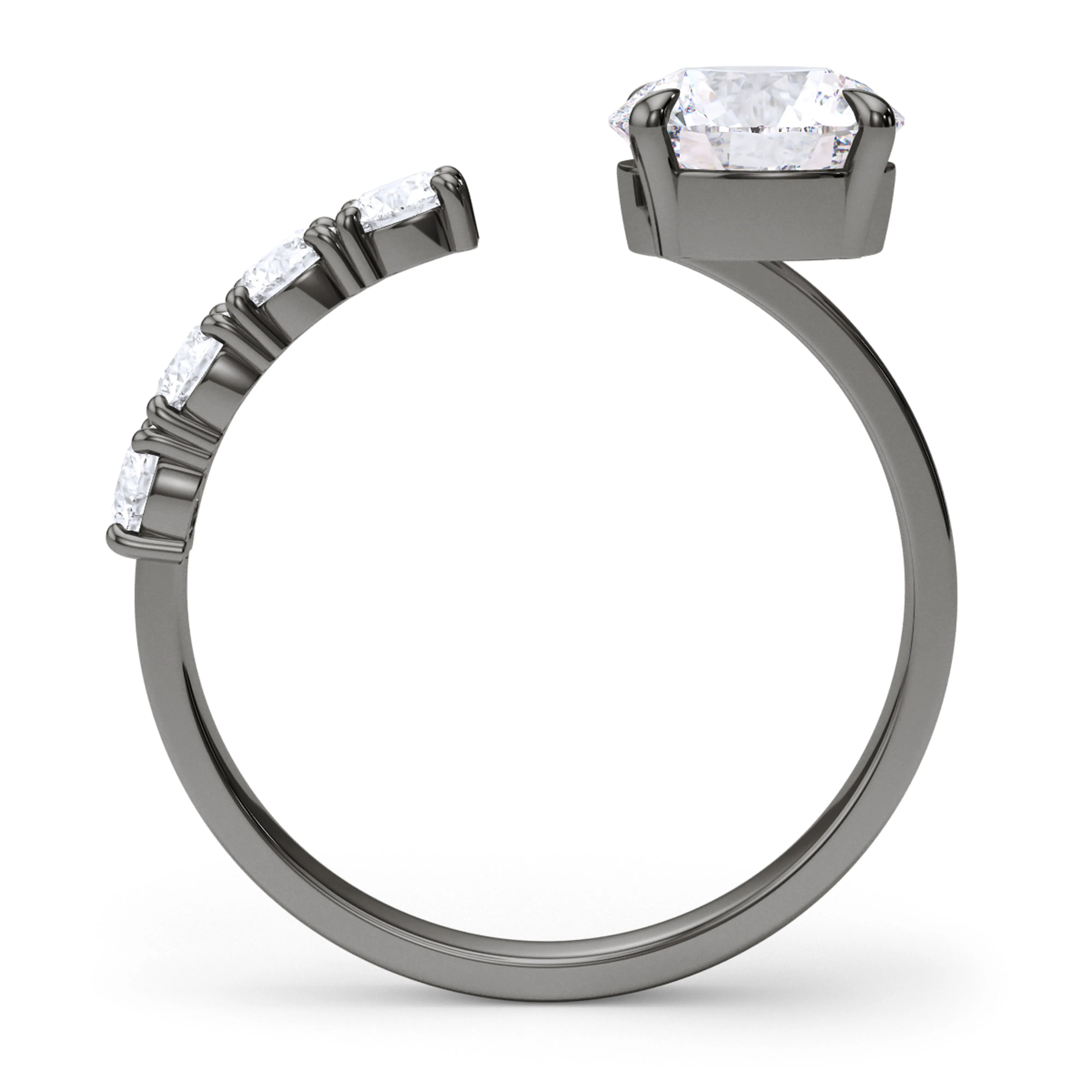 Floating Round Cut Diamond Ring