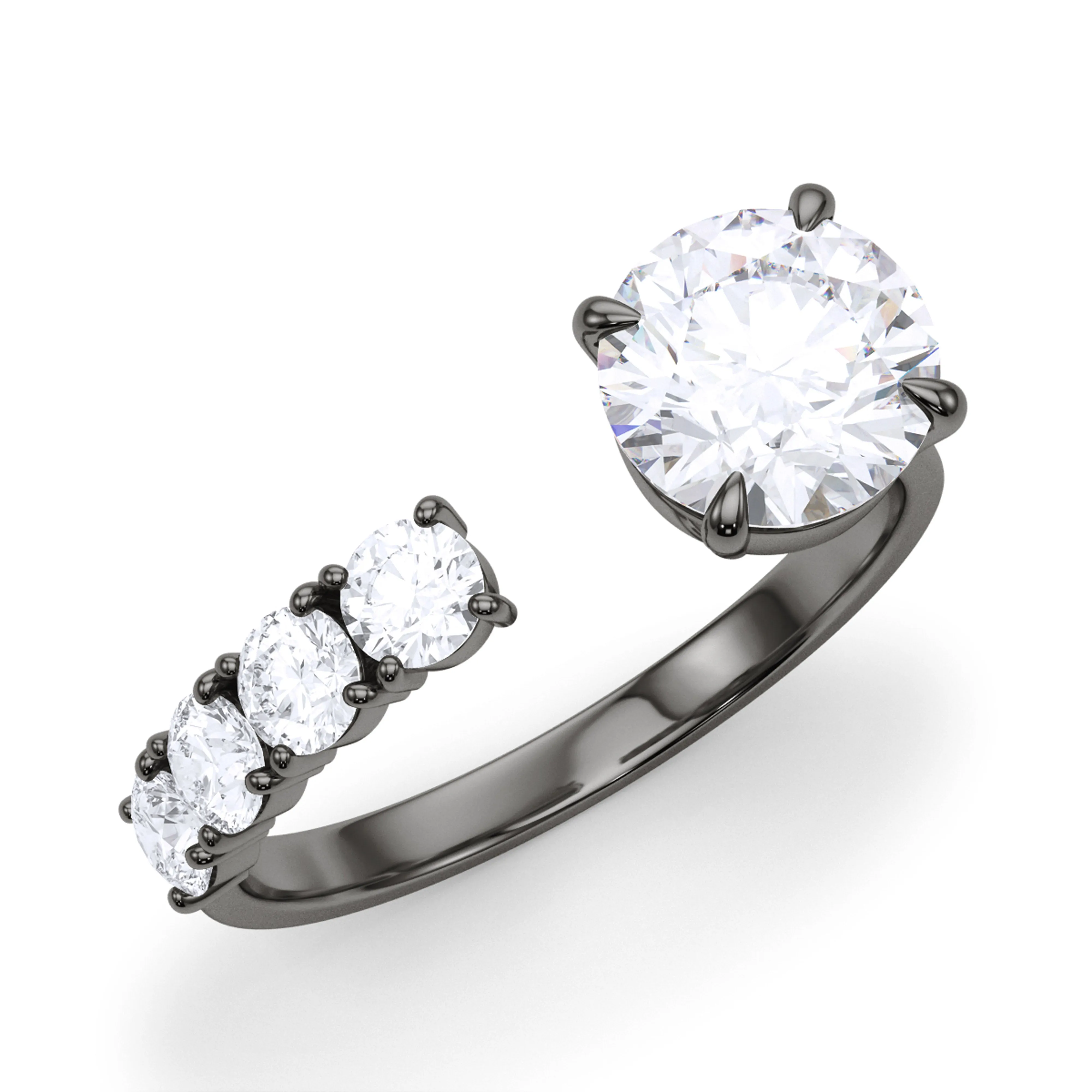 Floating Round Cut Diamond Ring