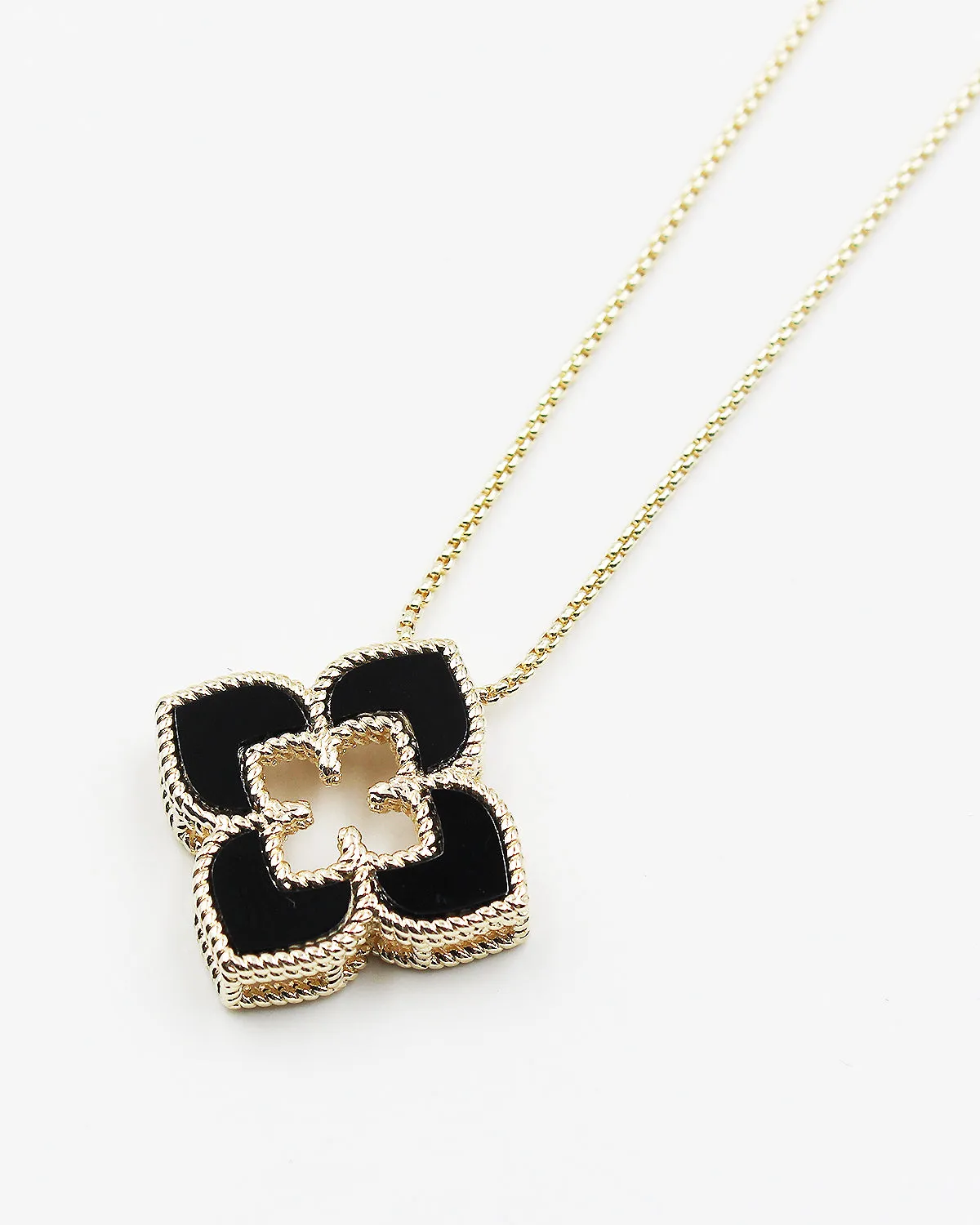 Floral Pendant Necklace with Adjustable Chain