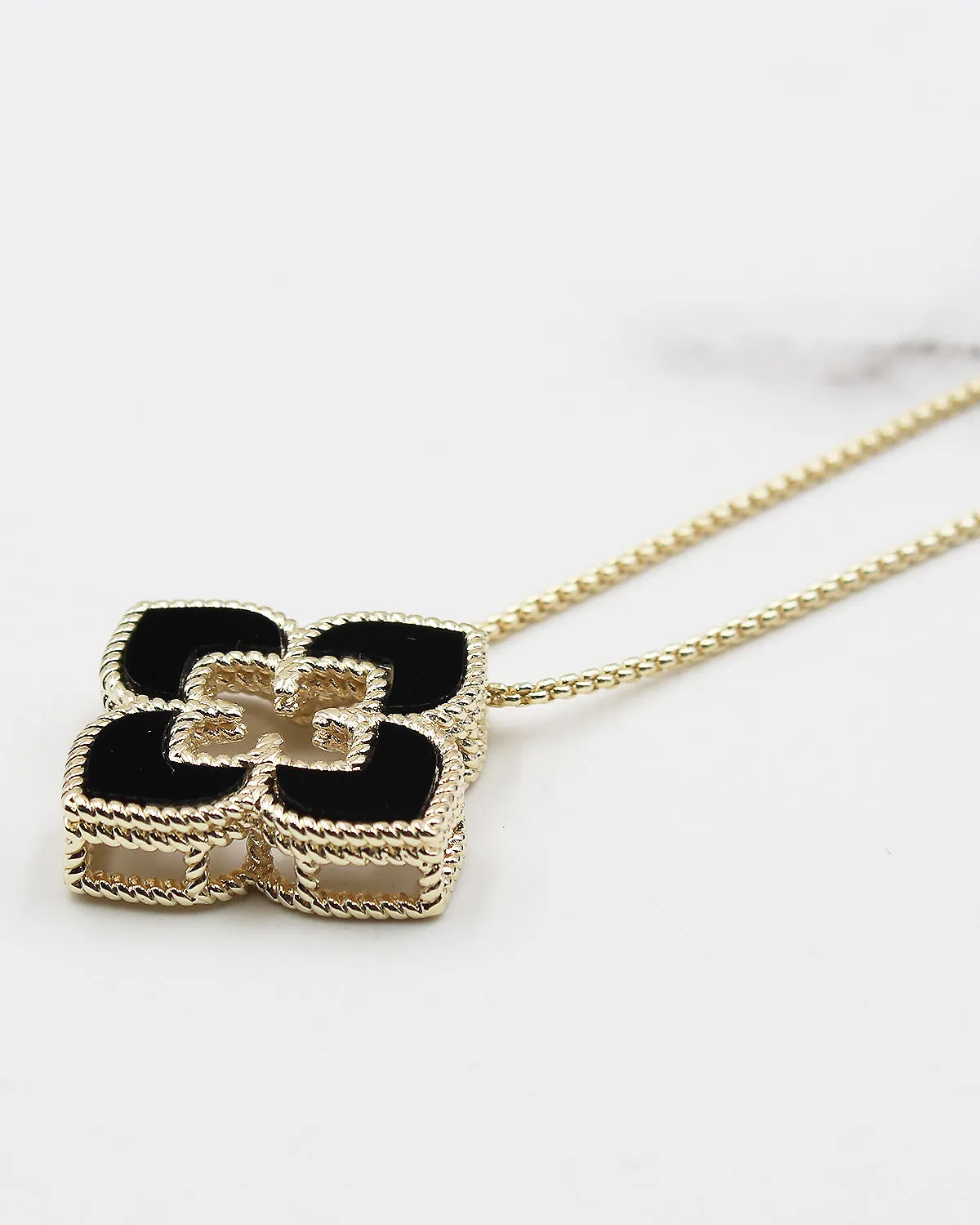 Floral Pendant Necklace with Adjustable Chain