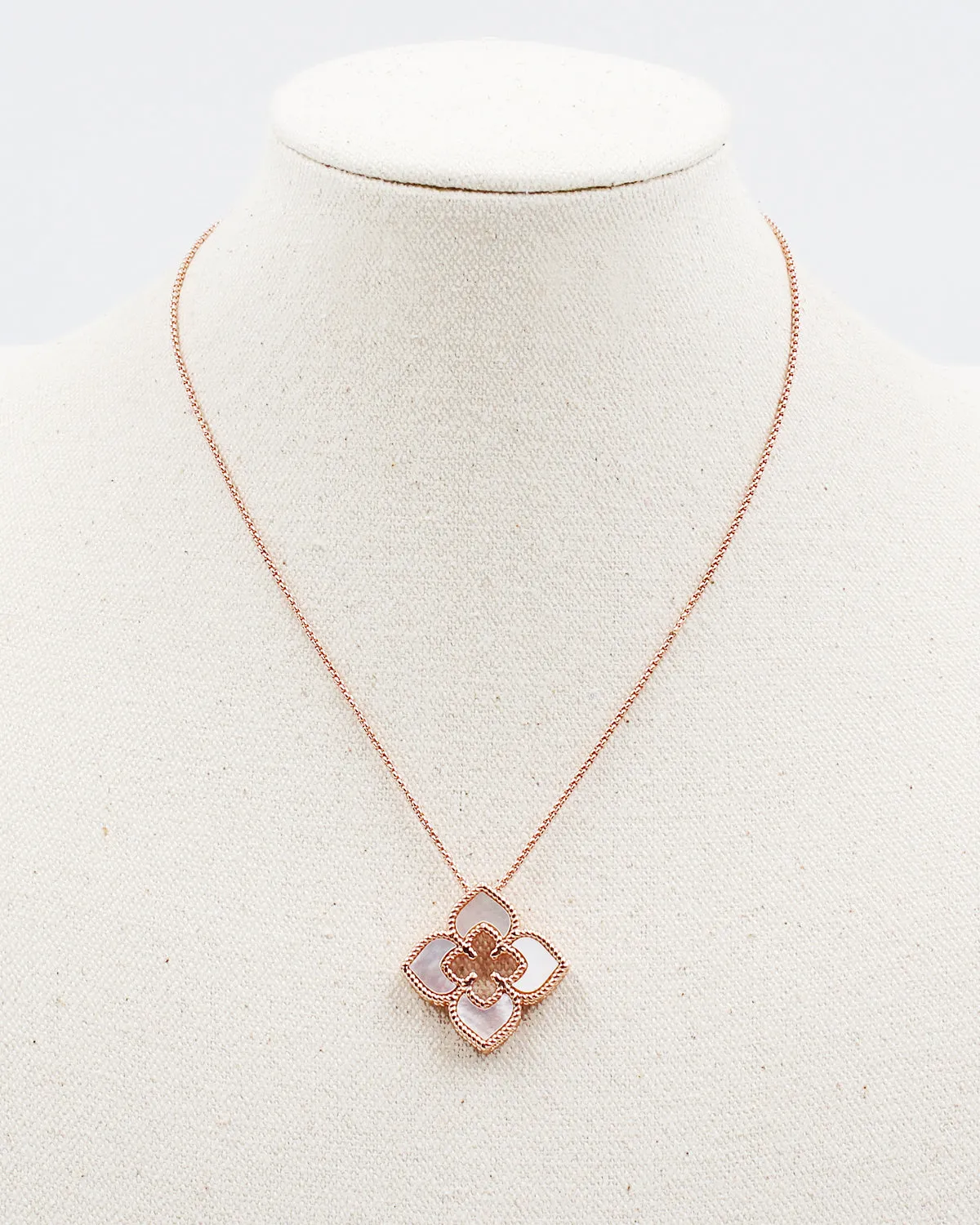 Floral Pendant Necklace with Adjustable Chain