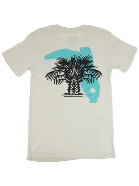 Florida Cracker Trading Co. Men's White Cabbage Palm Short Sleeve T-Shirt