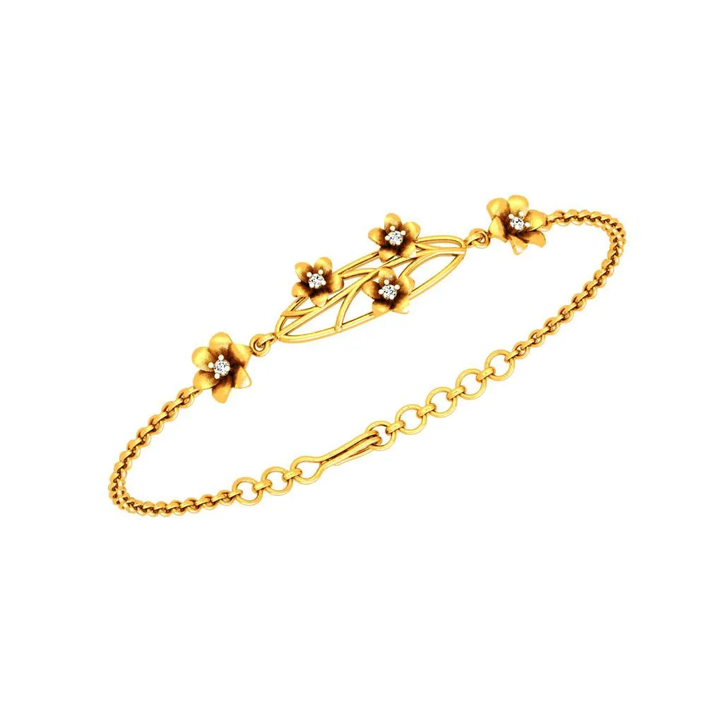 Flower Motif Diamond Bracelet