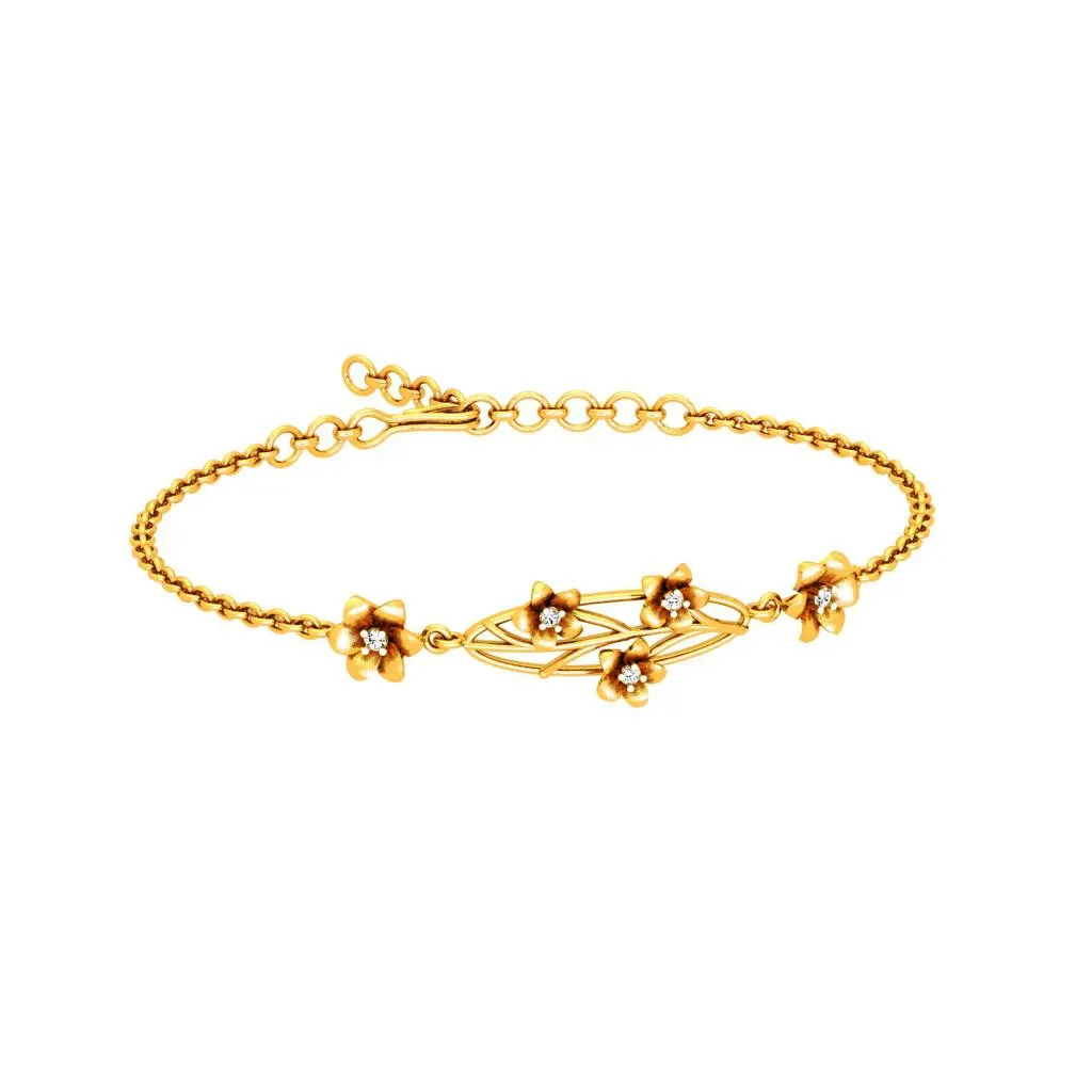 Flower Motif Diamond Bracelet