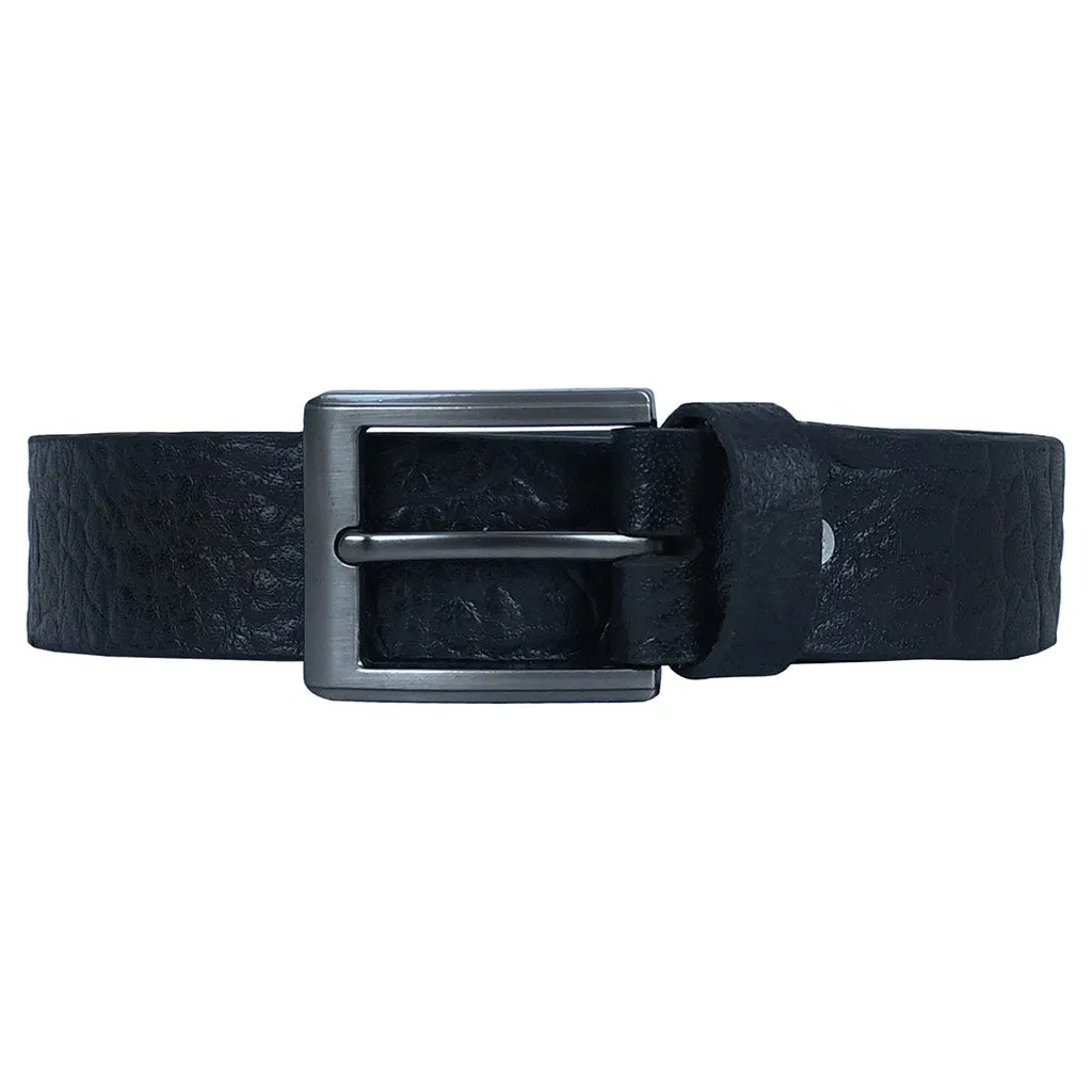 Full Grain Jeans Leather Belt Swank Black - BTM137BLK