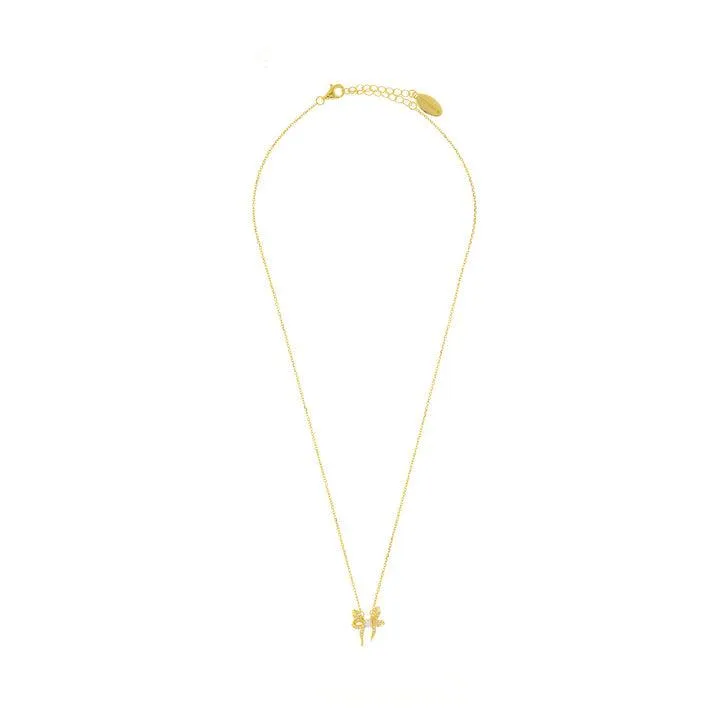 Georgini Sweetheart Bow Necklace - Gold